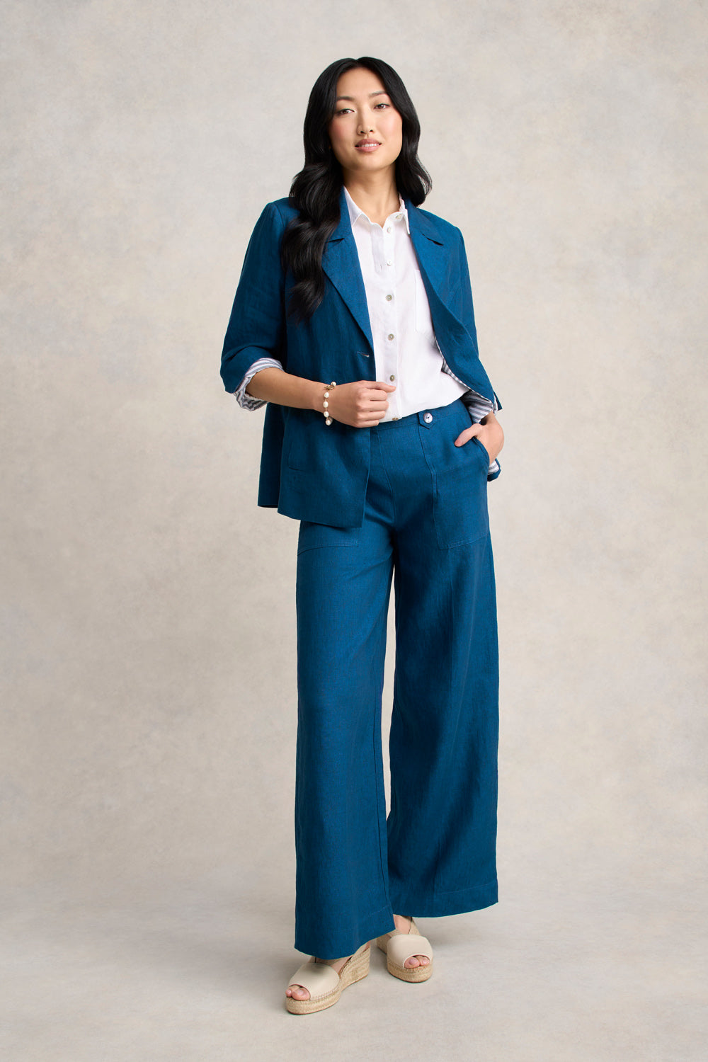 French Linen Jacket - Navy Delave