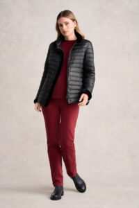 Faux Fur Trim Puffer - Black