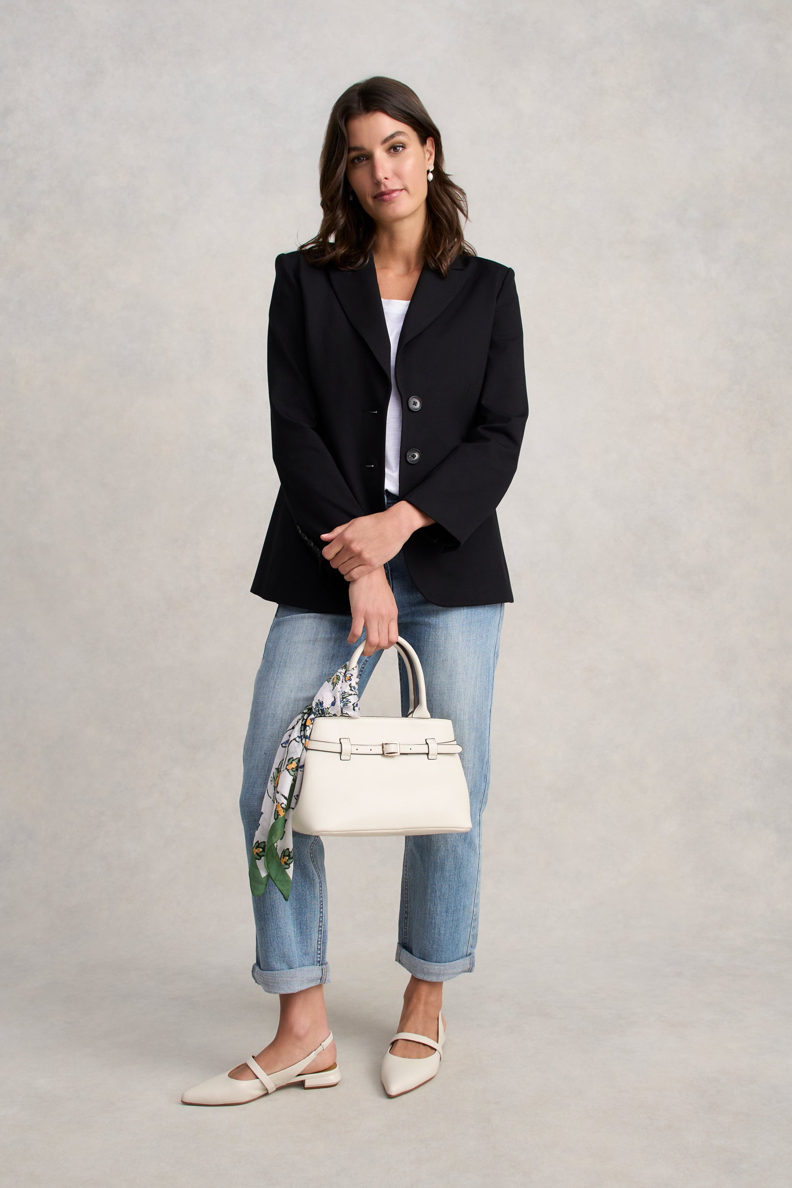 Single Breasted Ponte Blazer - Black