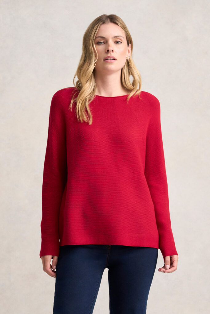 Purl Cotton Jumper - Rouge