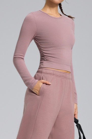 Stretch Round Neck Knit Top